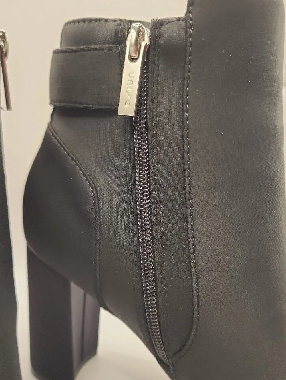 Unisa Black Ankle Boots with Silver Buckle. New, Without Tags.